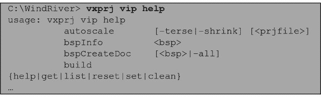 vxprj vip help